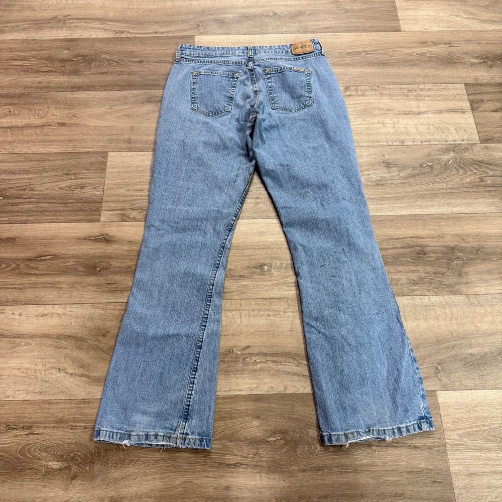 LEI Low Rise Bootcut Jeans Misses 12 Medium Wash Denim Y2K Flare 1301